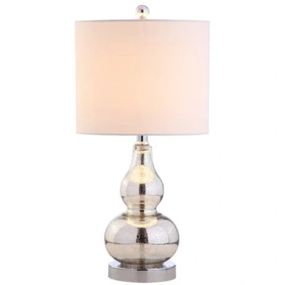 Jonathan Y Anya Mini Glass Led Table Lamp In Mercury Silver