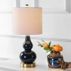 Jonathan Y Anya Mini Glass Table Lamp In Navy/blue