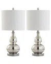 Jonathan Y Anya Set Of Two 20.5in Mini Glass Table Lamps In Metallic