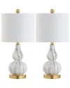 Jonathan Y Anya Set Of Two 20.5in Mini Glass Table Lamps In Metallic