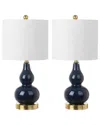 Jonathan Y Anya Set Of Two 20.5in Mini Glass Table Lamps In Metallic