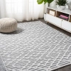 Jonathan Y Ararat High-low Pile Moroccan Diamond Modern Indoor/outdoor Area Rug In Black/ivory