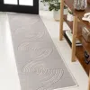 Jonathan Y Arielle Mid-century Modern Curve Stripe Reversible Machine-washable Dark Gray/cream 2 Ft. X 8 Ft. In