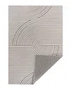 Jonathan Y Arielle Mid-century Modern Curve Stripe Reversible Machine-washable  Indoor/outdoor Area In Gray
