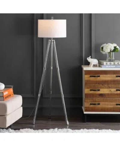 Jonathan Y Arliss 60" Surveyor's Tripod, Crystal Led Floor Lamp In Chrome