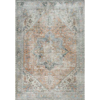 Jonathan Y Armae Distressed Medallion Chenille Machine-washable Area Rug In Terra/blue