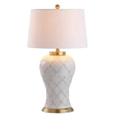 Jonathan Y Arthur 29" Ceramic Led Table Lamp, Cream