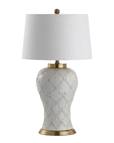 Jonathan Y Arthur 29in Ceramic Led Table Lamp In White