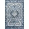 Jonathan Y Asa Ornate Medallion Machine-washable Area Rug In Blue/cream