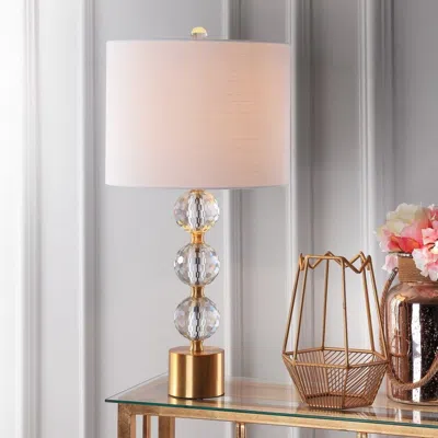 Jonathan Y Ashley 25.25" Crystal Led Table Lamp In Gold