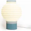 Jonathan Y Asian Lantern 15" Vintage Traditional Plant-based Pla 3d Printed Dimmable Led Table Lamp In White/blue