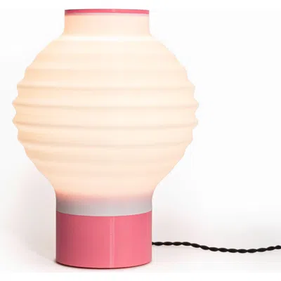 Jonathan Y Asian Lantern 15" Vintage Traditional Plant-based Pla 3d Printed Dimmable Led Table Lamp In White/hot Pink