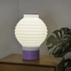 Jonathan Y Asian Lantern 15in 3d-printed Dimmable Table Lamp In Purple