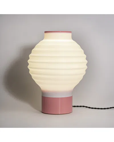 Jonathan Y Asian Lantern 15in 3d-printed Dimmable Led Table Lamp In Pink