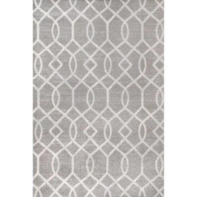 Jonathan Y Asilah Ogee Fretwork Area Rug In Dark Gray/cream