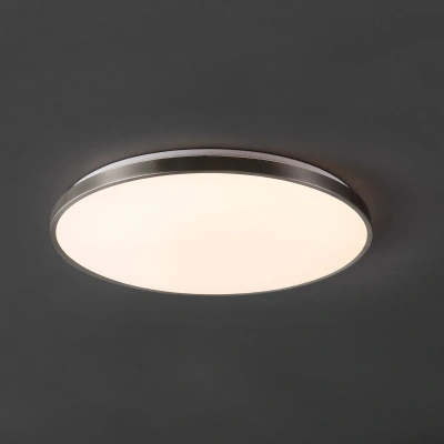 Jonathan Y Astrid 21.25" 1-light Modern Minimalist Iron Circle Integrated Led Flush Mount, Brushed Nickel In Black