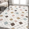 Jonathan Y Astrid Retro Trellis High-low Area Rug In Multi/cream