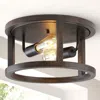 Jonathan Y Atelier 12.75" 2-light Iron Rustic Industrial Led Flush Mount