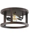 Jonathan Y Atelier 12.75 2 Light Iron Rustic Industrial Led Flush Mount In Metallic