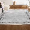 Jonathan Y Athens Classic Border Marble Pattern High-low Area Rug In Silver/white
