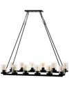 Jonathan Y Athos 12-light Seeded Rustic Farmhouse Linear Led Chandelier In Bronze