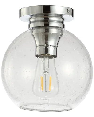 Jonathan Y Atlas 7.75in Metal Bubbled Glass Led Flush Mount