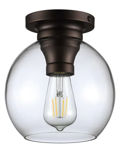 Jonathan Y Atlas 7.75in Metal Glass Led Flush Mount In White