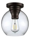 Jonathan Y Atlas 7.75in Metal Glass Led Flush Mount