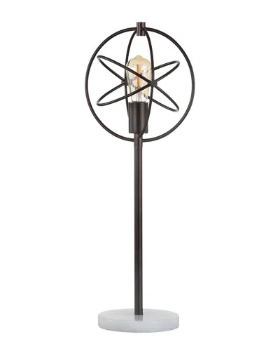 Jonathan Y Atomic Caged 26.5in Edison Bulb Metal Marble Modern Led Table Lamp In Black