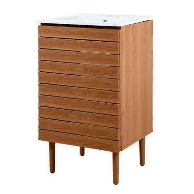 Jonathan Y Aubert 20" Single Bathroom Vanity Set In Brown