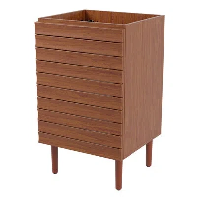 Jonathan Y Aubert 20" Slat Modern Farmhouse 2-shelf Bath Vanity Cabinet Only (sink Basin Not Included) In Walnut