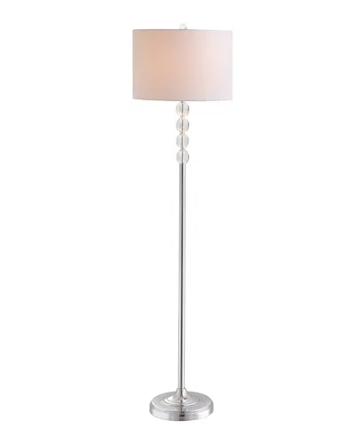 Jonathan Y Aubrey 59.5in Crystal Metal Led Floor Lamp In Silver