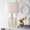 Jonathan Y Augustine Glass Led Table Lamp In Smoke Gray