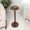Jonathan Y Augustus 24.5" Cottage Classic Spindle Wood Pedestal Round Drink Table And Decorative End Table, Bla In Brown