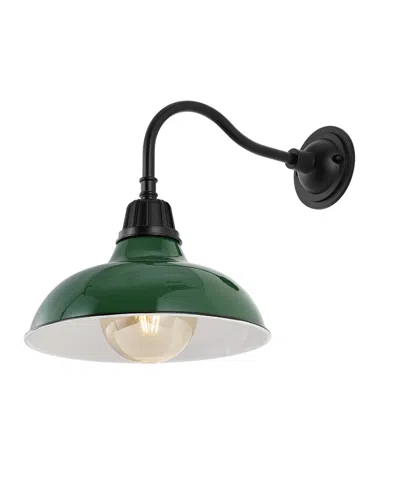 Jonathan Y Aurora 12.25" 1-light Farmhouse Industrial Indoor, Outdoor Iron Led Gooseneck Arm Outdoor Sconce In Multi