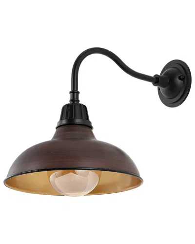 Jonathan Y Aurora Farmhouse Industrial Indoor/outdoor Sconce In Brown