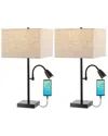 Jonathan Y Austin 25.5" 2-light Farmhouse Industrial Iron Led Table Lamp With Usb Charging Port And Adjustable