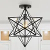 Jonathan Y Ava 14in Farmhouse Bohemian Iron/glass Led Semi Flush Mount