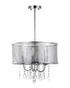 Jonathan Y Avah 17in Metal Crystal Adjustable Led Drop Pendant