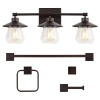 Jonathan Y Avalon 26" 3-light Farmhouse Cottage Vanity Light With Bathroom Hardware Accessory Set, Oil Rubbed B