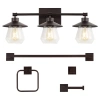 Jonathan Y Avalon 26" 3-light Farmhouse Cottage Vanity Light With Bathroom Hardware Accessory Set, Oil Rubbed B In Oil Rubbed Bronze