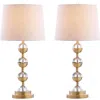 Jonathan Y Avery Crystal Led Table Lamp In Clear/brass Gold