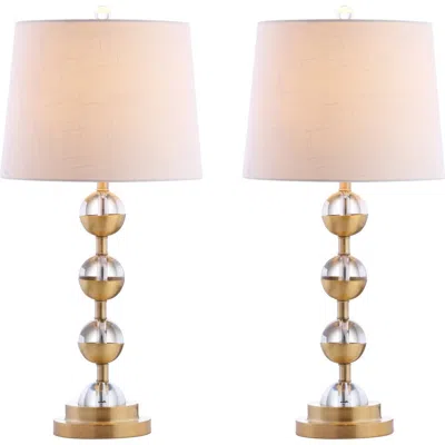 JONATHAN Y JONATHAN Y AVERY 27.5" CRYSTAL LED TABLE LAMP, CLEAR/BRASS GOLD