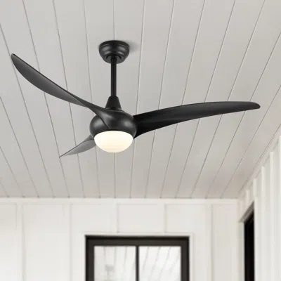 Jonathan Y Aviator 52" 1-light Coastal Vintage Iron/plastic Mobile-app/remote-controlled 6-speed Retro Swirl In In Black