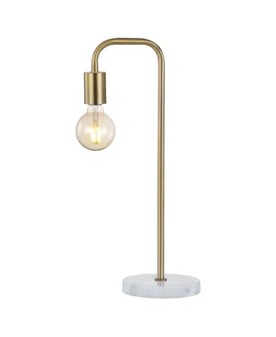 Jonathan Y Axel 20.5" Minimalist Glam Gold Pipe Metal/marble Led Table Lamp