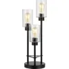 Jonathan Y Axel Modern 20.5" 3-light Iron/seeded Glass Modern Industrial Led Table Lamp, Black