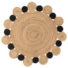 Jonathan Y Ayana Two-tone Jute Hippy Circle Round Area Rug In Natural/black