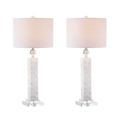 Jonathan Y Bailey 32" Led Seashell Table Lamp, White