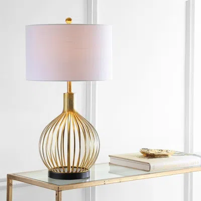 Jonathan Y Baird 29.5" Led Metal Table Lamp In Gold