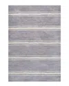 Jonathan Y Bande Distressed Ticking Stripe Machine-washable Rug In Lavender